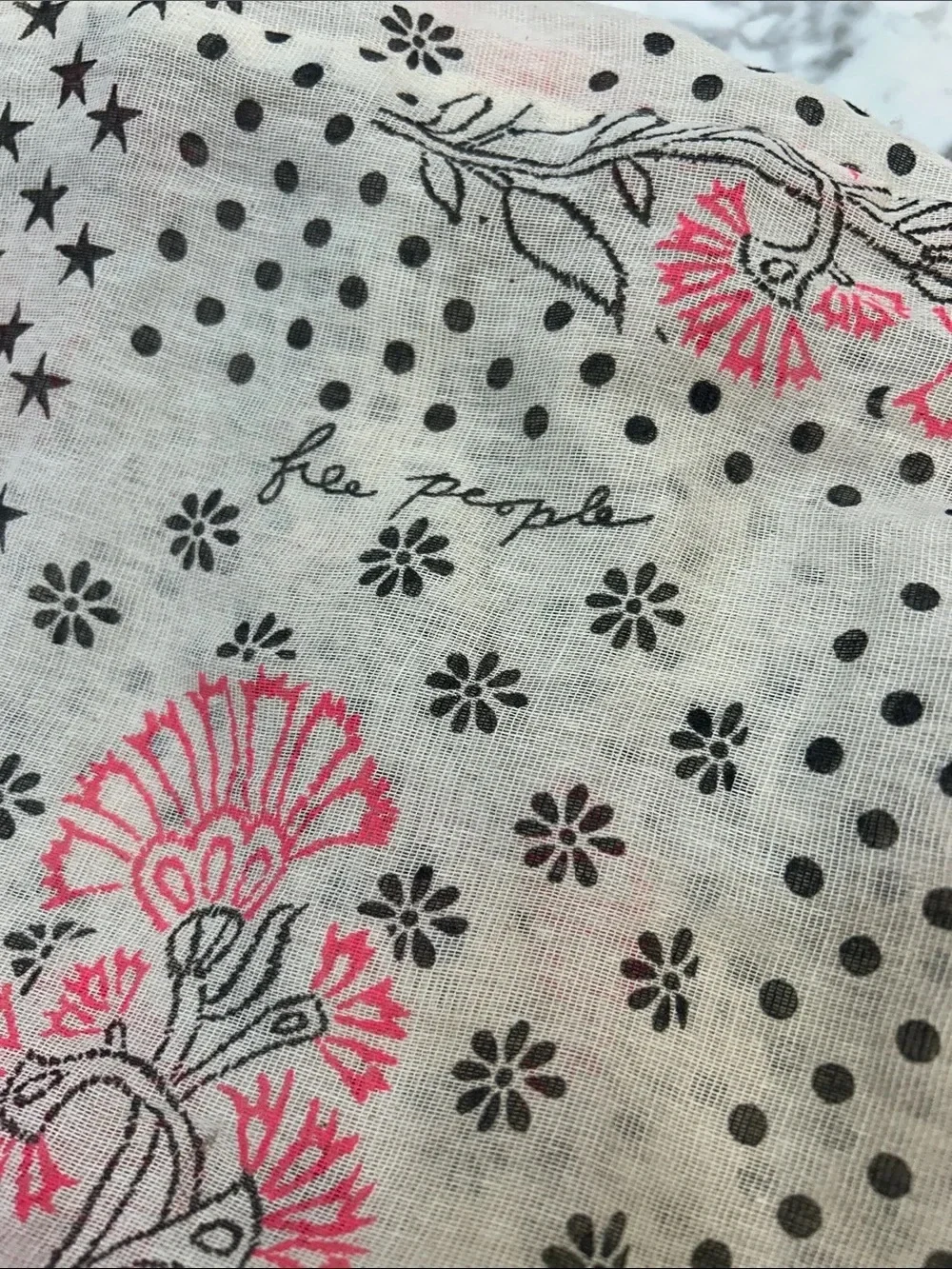 Free People Floral Pattern reusable large Tote Bag